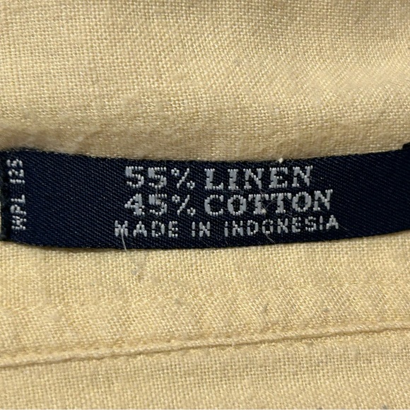 Ralph Lauren Chaps Cream Linen-Cotton Shirt - Picture 2 of 6